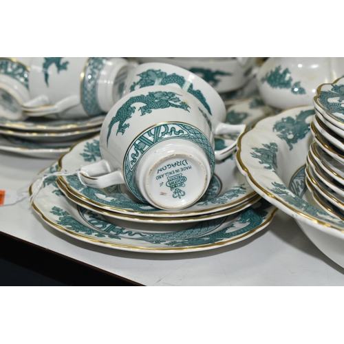 516 - A SIXTY NINE PIECE BOOTHS 'GREEN DRAGON' DINNER SERVICE comprising three covered tureens, three grad... 