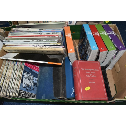 526 - FOUR BOXES OF BOOKS AND MAGAZINES, ETC, including Bibby's Annuals 1917, 1918 and 1921, an original P... 