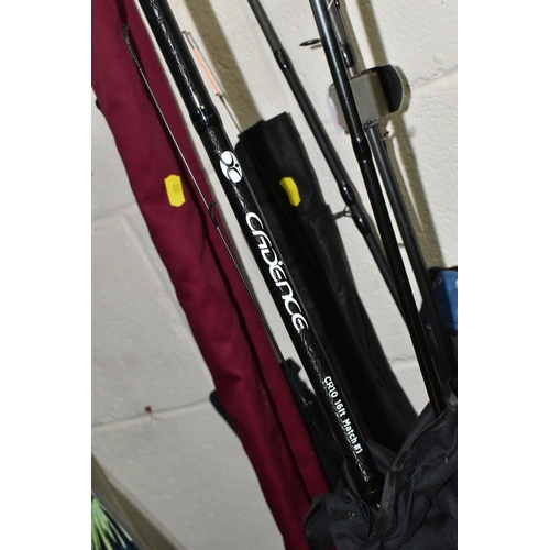 533 - SEVEN ASSORTED COARSE FISHING RODS, comprising two Korum 3 Generation 12ft 1.5t/c multi feeder rods,... 