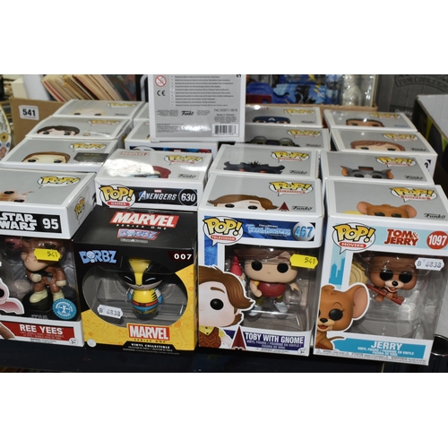 541 - A LARGE QUANTITY OF ASSORTED COLLECTABLES to include sixteen Funko pop heads to include Tom and Jerr... 