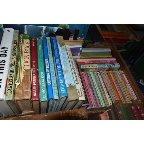 543 - FOUR BOXES OF BOOKS, LOCAL HISTORY BOOKLETS AND NEWSPAPER CLIPPINGS to include a large quantity of e... 