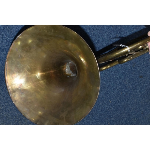 562 - A BESSON BRASS FRENCH HORN, stamped F Bresson, Brevete, Paris, No.55653, in used and worn condition ... 