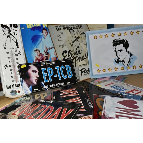 573 - A COLLECTION OF METAL 'ELVIS PRESLEY' SIGNS AND OTHER ITEMS, to include an EPE 'The Wertheimer Colle... 