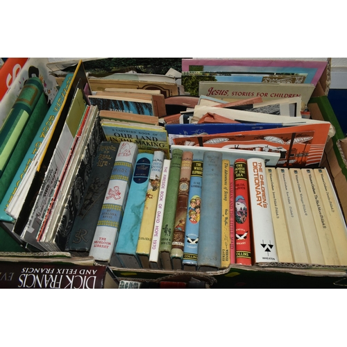 575 - SEVEN BOXES OF BOOKS AND EPHEMERA, to include over one hundred books, titles to include biography, f... 