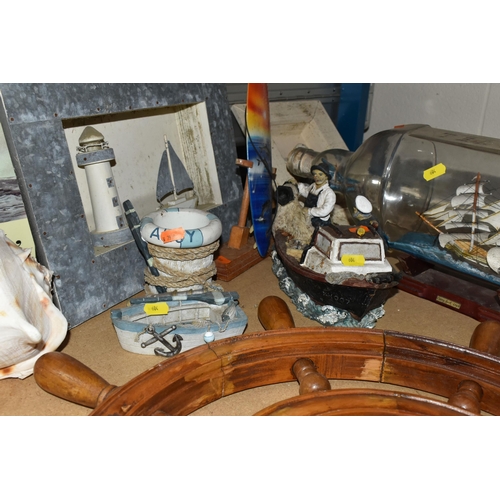 604 - A COLLECTION OF ELEVEN ITEMS OF MODEL SAILING SHIPS AND ACCESSORIES, ETC, to include the Cutty Sark ... 