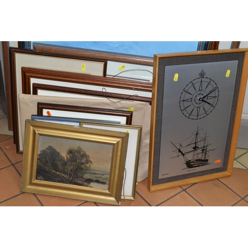 609 - A QUANTITY OF PAINTINGS AND PRINTS ETC, to include a John Hammond oil on canvas landscape, signed an... 