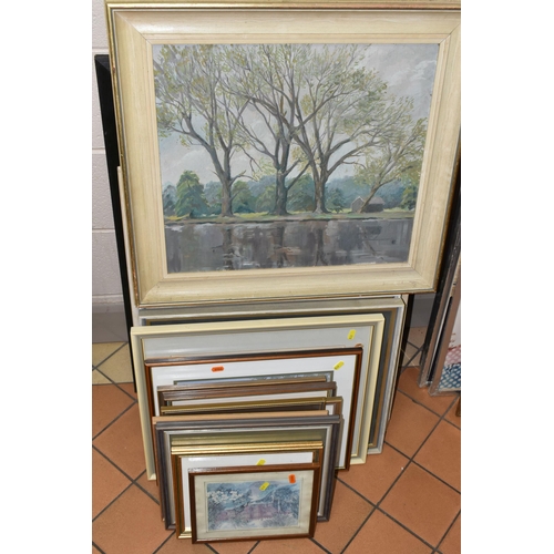 610 - A QUANTITY OF PAINTINGS AND PRINTS ETC, to include Joan Wilcox (contemporary) a garden scene with as... 