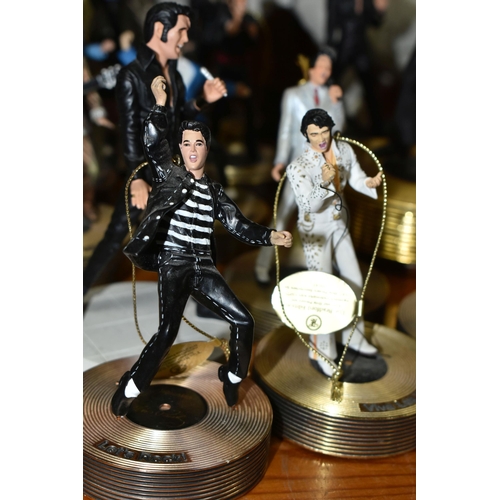 355 - A COLLECTION OF MUSICAL 'ELVIS' FIGURINES, comprising four Franklin Mint music box figures, 'Burning... 