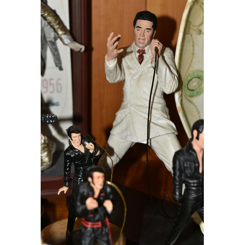 355 - A COLLECTION OF MUSICAL 'ELVIS' FIGURINES, comprising four Franklin Mint music box figures, 'Burning... 