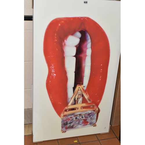 628 - RORY HANCOCK (WELSH 1987) 'ROCK CANDY', a signed artist proof edition box canvas print of a mouth an... 