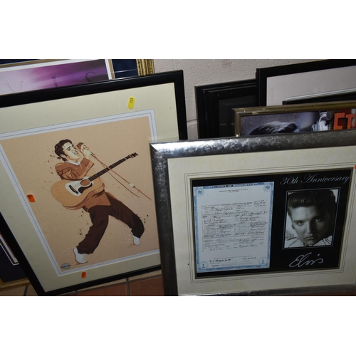 631 - ELVIS PRESLEY MEMORABILIA TO INCLUDE COLLECTORS DISCS ETC, framed discs comprise Blue Hawaii, Jailho... 