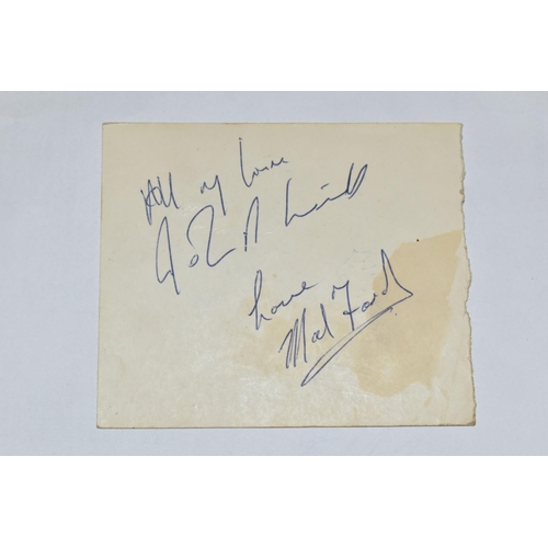 637 - THE ROLLING STONES AUTOGRAPHS, a card with the signatures of the band, with the signature of Mal For... 