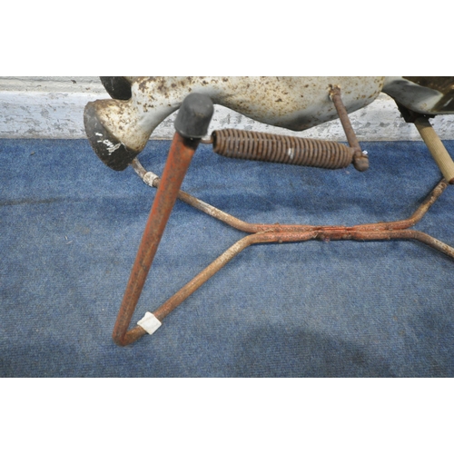 1212 - MOBO PRAIRIE KING METAL ROCKING HORSE (condition report: handles missing, rusty, other general wear ... 