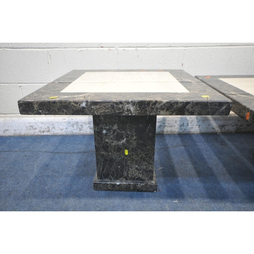 1238 - A LATE 20TH CENTURY RECTANGULAR MARBLE EFFECT COFFEE TABLE, width 125cm x depth 70cm x height 46cm, ... 