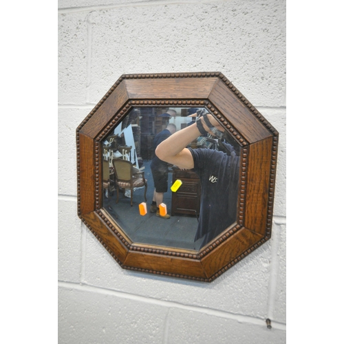 1252 - A MODERN GILT FRAMED BEVELLED EDGE WALL MIRROR, 75cm x 104cm, , an oak octagonal framed wall mirror,... 