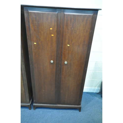 1298 - A STAG MINSTREL FOUR PIECE BRDROOM SUITE, comprising a large double door wardrobe, 129cm x depth 59c... 