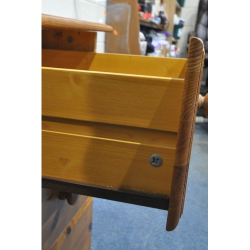 1300 - A MODERN PINE KNEE HOLE DESK, fitted with six drawers, length 143cm x depth 47cm x height 70cm (cond... 