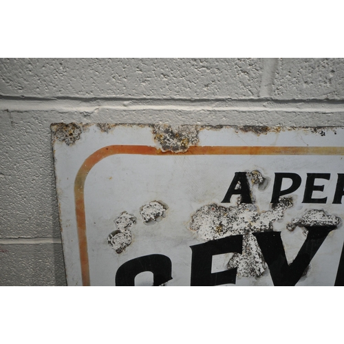 1316 - A RECTANGULAR ENAMEL ADVERTISING SIGN FOR CEYLINDO TEA, 92cm x 62cm (condition report: rusted, attem... 