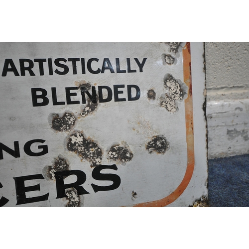 1316 - A RECTANGULAR ENAMEL ADVERTISING SIGN FOR CEYLINDO TEA, 92cm x 62cm (condition report: rusted, attem... 