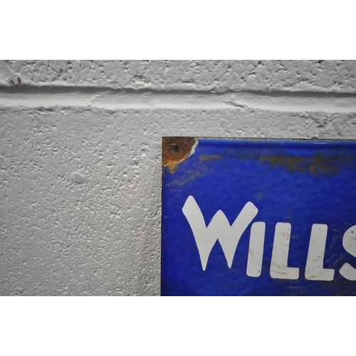 1317 - A RECTANGULAR ENAMEL ADVERTISING SIGN FOR WILLS'S 'GOLD FLAKE' CIGARETTES, 20cm x 62cm (condition re... 