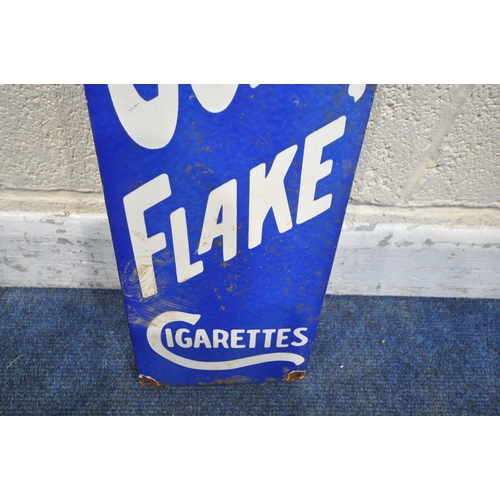 1317 - A RECTANGULAR ENAMEL ADVERTISING SIGN FOR WILLS'S 'GOLD FLAKE' CIGARETTES, 20cm x 62cm (condition re... 