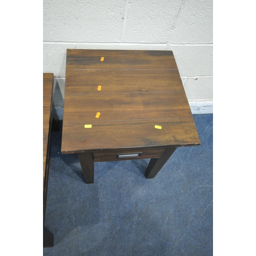 1340 - A HARDWOOD RECTANGULAR COFFEE TABLE, with a double sided drawer, width 120cm x depth 80cm x height 4... 