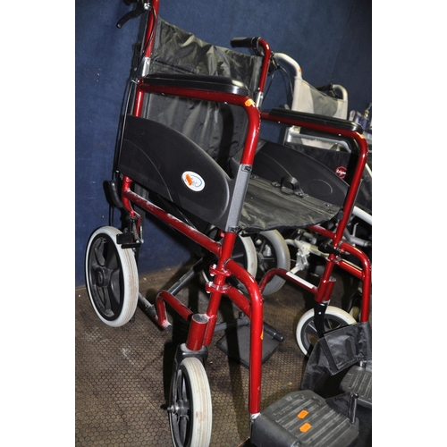 1052 - TWO FOLDING WHEELCHAIRS one by Drive Medical and the other by Z-Tec both with two footrests ( Condit... 