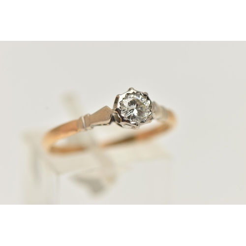 12 - A SINGLE STONE DIAMOND RING, a round brilliant cut diamond, approximate total diamond weight 0.33ct,... 