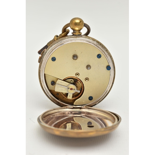 62 - AN OPEN FACE SWISS POCKET WATCH, the white face with black Arabic numerals, face stamped 'Specially ... 