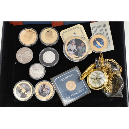 135 - A SELECTION OF MAINLY COINS, to include a 2006 Concorde Silver coin cover from Westminster commemora... 