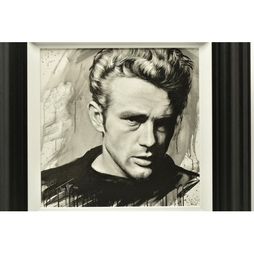 302 - JEN ALLEN (BRITISH 1979) 'JAMES DEAN', a signed limited edition print on board, depicting a portrait... 