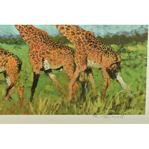 310 - ROLF HARRIS (AUSTRALIAN 1930-2023) 'FOUR GIRAFFES' a limited edition print on paper, 74/195 without ... 