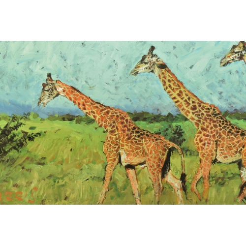 310 - ROLF HARRIS (AUSTRALIAN 1930-2023) 'FOUR GIRAFFES' a limited edition print on paper, 74/195 without ... 