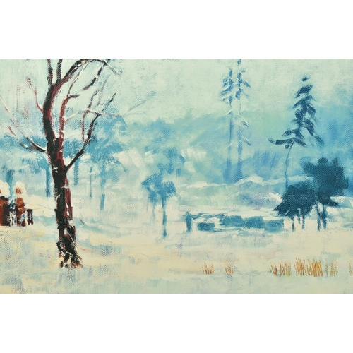 311 - ROLF HARRIS (AUSTRALIAN 1930-2013) 'SNOW ON MARSHY GROUND', a limited edition print on board 6/195, ... 