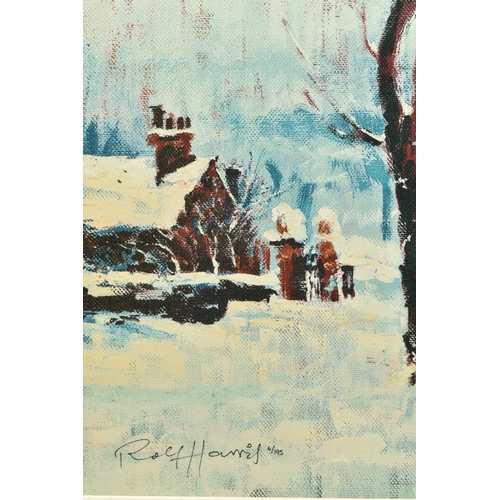 311 - ROLF HARRIS (AUSTRALIAN 1930-2013) 'SNOW ON MARSHY GROUND', a limited edition print on board 6/195, ... 