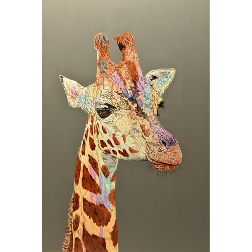 318 - STEPHEN FORD (BRITISH CONTEMPORARY) 'SUGAR', a contemporary portrait of a Giraffe, signed, titled an... 