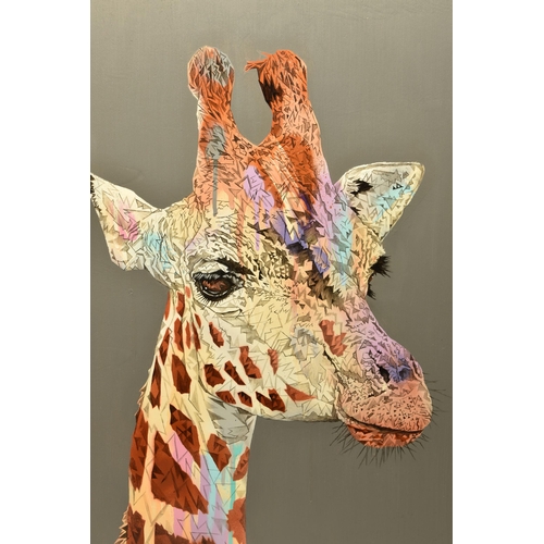 318 - STEPHEN FORD (BRITISH CONTEMPORARY) 'SUGAR', a contemporary portrait of a Giraffe, signed, titled an... 