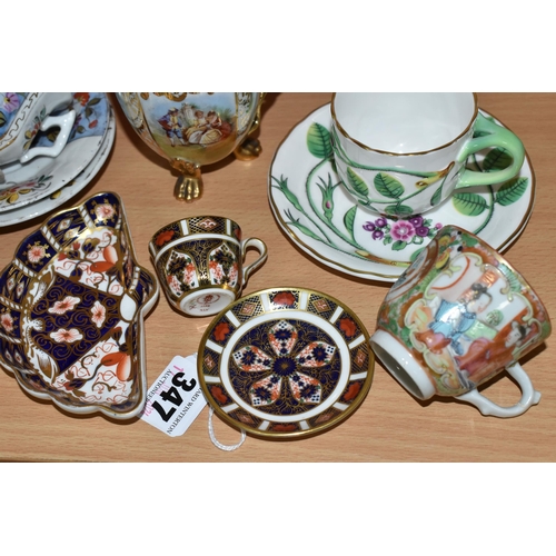 347 - A GROUP OF MARY GREGORY STYLE GLASS AND VARIOUS CERAMICS, to include seven pieces of Mary Gregory st... 