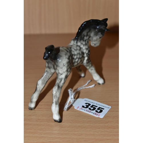 355 - A BESWICK ROCKING HORSE GREY FOAL, model 815: Small, Stretched, Facing Right, height 8cm (1) (Condit... 