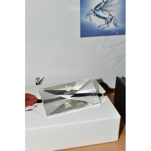 357 - TWO SWAROVSKI CRYSTAL 'FABULOUS CREATURES' FIGURES, boxed and with certificates, comprising Dragon 2... 