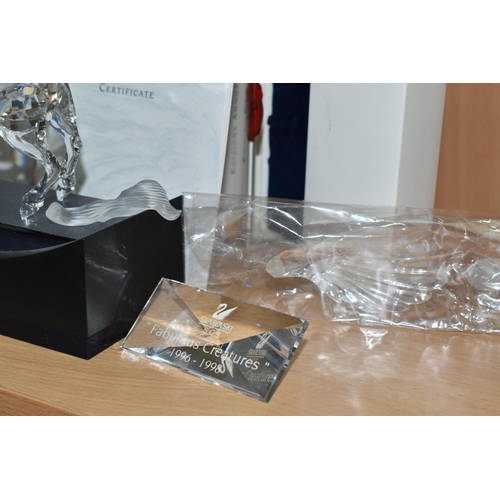 357 - TWO SWAROVSKI CRYSTAL 'FABULOUS CREATURES' FIGURES, boxed and with certificates, comprising Dragon 2... 