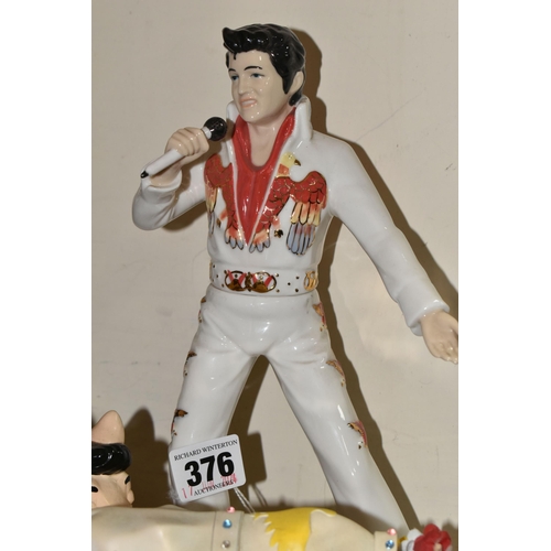 376 - A GROUP OF 'ELVIS PRESLEY' FIGURES AND MEMORABILIA, to include figures by Leonardo Collection, Be My... 