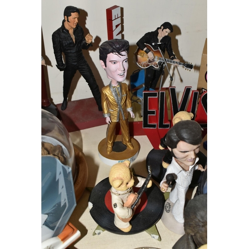 376 - A GROUP OF 'ELVIS PRESLEY' FIGURES AND MEMORABILIA, to include figures by Leonardo Collection, Be My... 