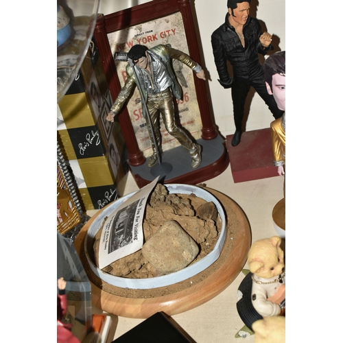 376 - A GROUP OF 'ELVIS PRESLEY' FIGURES AND MEMORABILIA, to include figures by Leonardo Collection, Be My... 