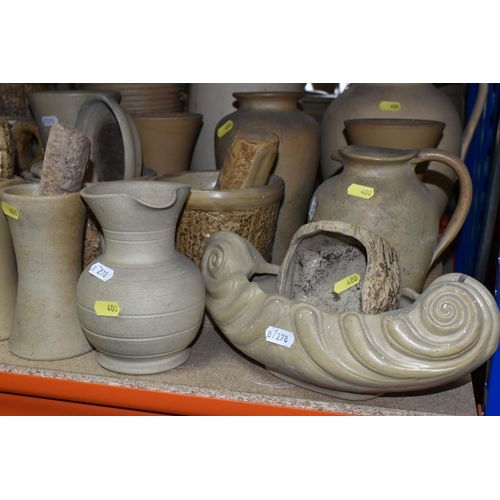 400 - A LARGE QUANTITY OF HILLSTONIA STONEWARE to include a variety of assorted jugs, vases, and planters ... 