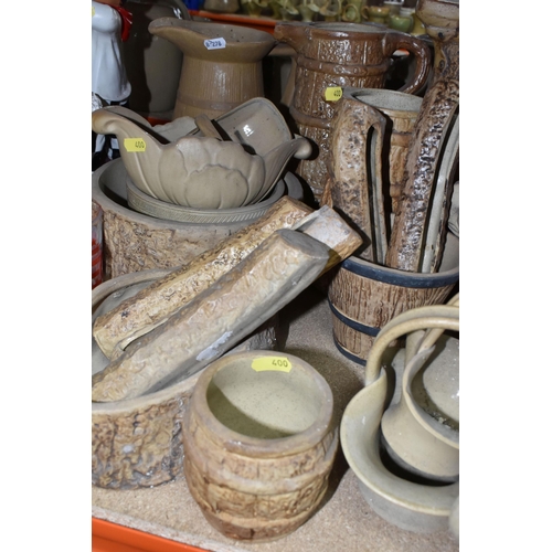 400 - A LARGE QUANTITY OF HILLSTONIA STONEWARE to include a variety of assorted jugs, vases, and planters ... 