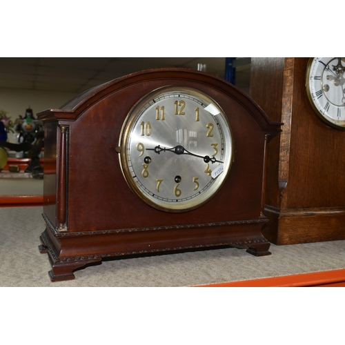 417 - FOUR CLOCKS, comprising a 'J. Marti & Cie. Medaille de Bronze' Brocot clock 44cm height x 28xcm widt... 