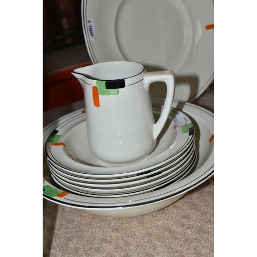 420 - A GROUP OF PORCELAIN DINNERWARE, TWO CHARACTER JUGS, AND A PRINT to include a Royal Doulton 'Winthro... 