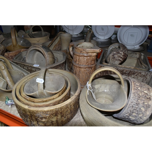 422 - A LARGE QUANTITY OF HILLSTONIA STONEWARE to include a variety of assorted jugs, vases, and planters ... 