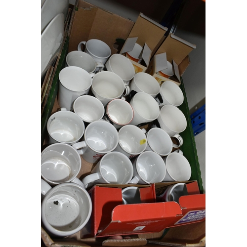 432 - THREE BOXES AND LOOSE ELVIS THEMED GLASSES, MUGS, AND PLATES to include a box of mugs, some with the... 